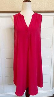 LUSH V-Neck Button Front Raspberry Sleeveless Mini Dress SZ M