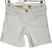 Anthropologie Pilcro Shorts Womens 4 26" White Denim Longer Length Jean Minimal