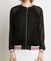 Forever 21 Red, white and black zip up jacket never worn
