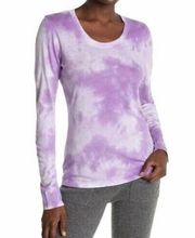 Sundry Purple and White Tie Dye Long Sleeve T-Shirt, NWT, Small, MSRP $79