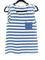 Splendid Tank Top Women's Size Small Striped Sleeveless Blue White