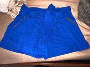 Polyester Blue Tie Shorts