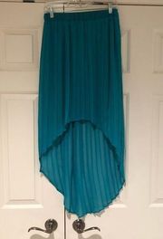 Teal High Low Skirt