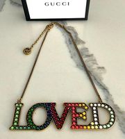 Gucci “LOVED” Rainbow Crystal Necklace