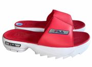NEW FILA Slip On Comfort Sandal Red