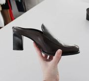 Franco Sarto Vintage Leather Heeled Loafer Mules