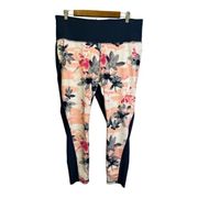 𝅺xersion XL Blue Leggings Pink Floral High-Rise