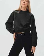 Everlane Black The Mockneck Bubble Top Black Size Small NWT