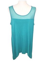 NWT Dana Buchanan Teal dressy tank top Size L