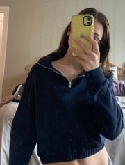 Navy Blue Quarter-Zip Sweatshirt