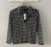 J. Crew Ribbed Polo Shirt in Stevie Stripe BA416 NEW