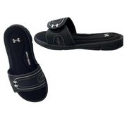 UNDER ARMOUR Slides Womens 6 Black White New Sandals Slip On