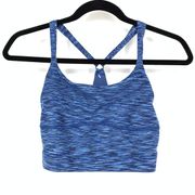 Outdoor Voices Sports Bra Women's Size XS Blue Space Dye Racerback