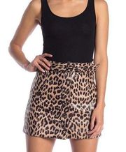 NWT know one cares faux leather leopard printed mini skirt
