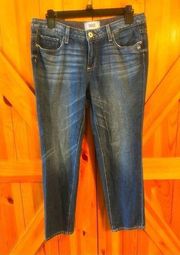 Paige Jimmy Jimmy Crop Jeans Women's Size 27 distressed ￼ Stretch Denim Blue