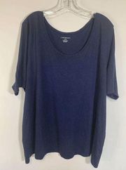 Lane Bryant Women's Short Sleeve Scoop Neck Casual Navy Blue T-Shirt Size 22/24