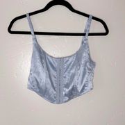 LA Hearts Baby Blue Butterfly Corset Tank Top