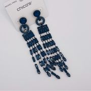 NWT Chico’s Blue Glitz Duster Earrings