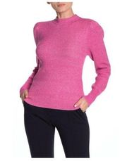 Free Press | Pink Puff Sleeve Crewneck Knit Sweater Size Medium