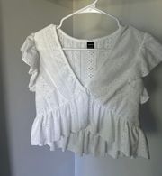 White Peplum Crop Top