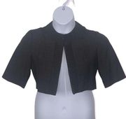 Charcoal Grey Cropped Ribbed Mandarin Collar Jacket size 6