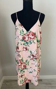 Renee C. Floral V Neck Slip Dress Size Medium