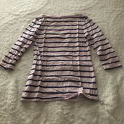 Target Merona Brand Stripe Boat Neck 3/4 Sleeve Top