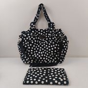 Marc Jacobs Quilted Nylon Tote Polka Dot Black & White Diaper Bag + Changing Pad