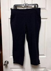 Counterparts Pants Navy Blue Women‎ Size 14 Capris Cropped Cute! 011701