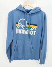 Marmot Coastal Getaway Blue Logo Pullover Hoodie Women's Size Medium M