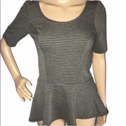 Eyelash Couture stripped peplum stretch top