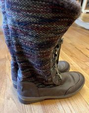 Rocketdog 11 Military/Combat Women’s Sweater/Faux Fur Lace Up Brown Boots NWT