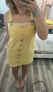 Yellow Denim Overall Dress