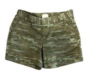 Caslon camouflage Camo cotton longer short w/ bottom hem zipper and clasp - 6