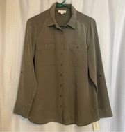 Studio Works Hunter Green Long Sleeve Blouse Women’s Size Medium NWT