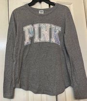 PINK Sequin Logo T-Shirt