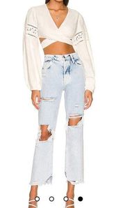 FREE PEOPLE Baggy Boyfriend Jeans in Purple Rock