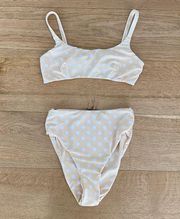 Faithfull The Brand Polka Dot Bikini in Cream and White