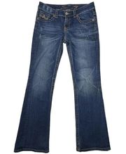 Seven7 Jeans Women's Size 29 Bootcut Low Rise Blue Med Wash Denim Stretch