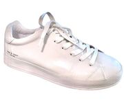 RAG & BONE Rb1 Glossed Leather Lace Up Low Top Sneakers Shoes Off White 39 US 9