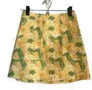 ASTR The Label Yellow Multicolor Floral Leafy Mini Skirt Women Sz S