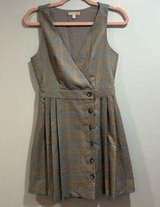 GB Plaid 90s Clueless Plaid Pleated Button Down Dress Size XS  Gianni