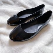 Eileen Fisher Shiny Black Patent Leather Women's Ballet Flats Size 8.5