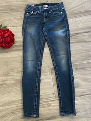 True Religion Rachel skinny jeans with zipper calf detail size 25