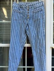 Anthropologie Pilcro and the Letterpress High Rise Slim Striped Jeans Womens 31