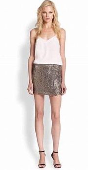 Haute Hippie Gray Bronze Metallic Sequin Mini Skirt Size XS