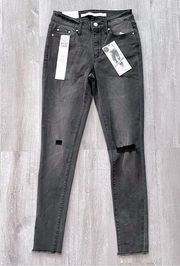 Black Mid Rise Skinny Jeans