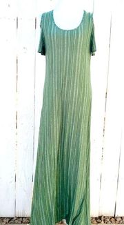 olive long maxi cold Shoulder dress Size Large NEW