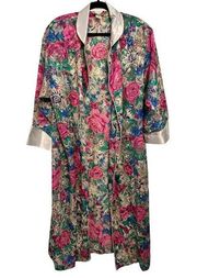 Vintage VS Victorias Secret floral silky robe S