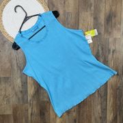 Fresh Produce Blue Gauze Tank Top Womens Large NEW w TAGS